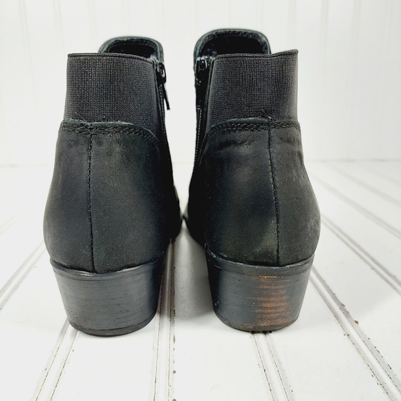 Steve Madden Rozamare Black Leather Slip On Elastic Gore Ankle Boots E451 - Picture 6 of 13